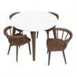 Pemberly Row 5-Piece Modern Dining set w/ 4 Solid Wood Dining Chairs in Brown
