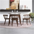 Pemberly Row 5-Piece Modern Dining set w/ 4 Solid Wood Dining Chairs in Brown