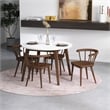 Pemberly Row 5-Piece Modern Dining set w/ 4 Solid Wood Dining Chairs in Brown