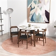 Pemberly Row 5-Piece Modern Dining set w/ 4 Faux Leather Dining Chairs in Black
