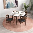 Pemberly Row 5-Piece Modern Dining set w/ 4 Faux Leather Dining Chairs in Black