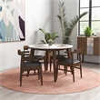 Pemberly Row 5-Piece Modern Dining set w/ 4 Faux Leather Dining Chairs in Black