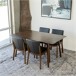Pemberly Row 5-Piece Modern Dining set w/ 4 Faux Leather Dining Chairs in Black
