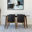 Pemberly Row 5-Piece Modern Dining set w/ 4 Faux Leather Dining Chairs in Black