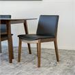 Pemberly Row Mid-Century Dining set w/ 4 Faux Leather Dining Chairs in Black