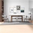 Pemberly Row 5-Piece Mid-Century Dining Set with 4 Fabric Dining Chairs in Gray