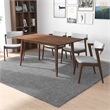 Pemberly Row 5-Piece Mid-Century Dining Set with 4 Fabric Dining Chairs in Gray