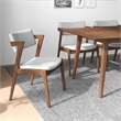 Pemberly Row 5-Piece Mid-Century Dining Set with 4 Fabric Dining Chairs in Gray