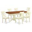 Pemberley Row Wood Buttermilk and Cherry Dining Table Set Rectangular 7-Piece 60-78