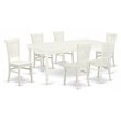Pemberly Row 7-piece Wood Dinette Table Set in Linen White