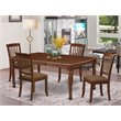 Pemberly Row 5-piece Wood Dining Set with Linen Seat in Mahogany