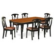 Pemberly Row 7-piece Dining Set with Leather Chairs in Black/Cherry