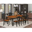 Pemberly Row 9-piece Wood Dining Room Table Set in Black/Cherry