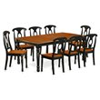 Pemberly Row 9-piece Wood Dining Room Table Set in Black/Cherry