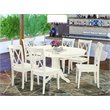 Pemberly Row 7-piece Wood Dining Set with X back Chairs in White