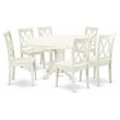 Pemberly Row 7-piece Wood Dining Set with X back Chairs in White