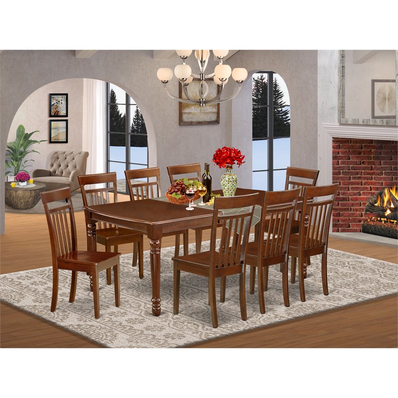 Pemberly Row 9-piece Wood Dining Room Set in Mahogany