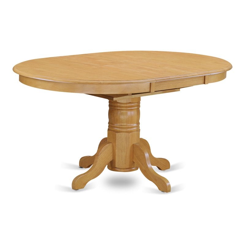 Pemberly Row Oval Wood Butterfly Leaf Dining Table in Oak