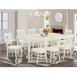 Pemberly Row 9-piece Wood Dining Room Set in Linen White