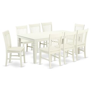 Pemberley Row Wood Linen White Dining Table Set Rectangular Expansion Leaf 84&quot Unassembled