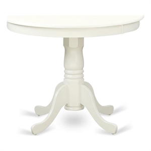 Pemberley Row Wood Linen White Dining Table Round 36&quot Unassembled