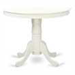 Pemberley Row Wood Linen White Dining Table Round 36