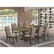 Pemberly Row 9-piece Wood Dining Table and Chair Set in Brown