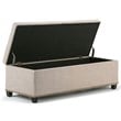 Pemberly Row Mid-Century Solid Wood Storage Bench in Natural