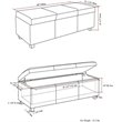 Pemberly Row Mid-Century Solid Wood Storage Bench in Cloud Gray
