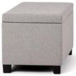 Pemberly Row Mid-Century Solid Wood Storage Bench in Cloud Gray
