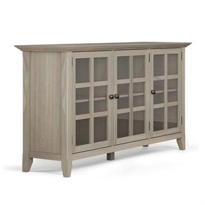 Pemberly Row Transitional Solid Wood 62&quot Cabinet in Gray