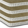 Pemberly Row Modern Boho Square Woven Pouf in Natural and White