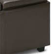 Pemberly Row Mid-Century Faux Leather Tray Bench in Chocolate Brown