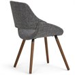 Pemberly Row Mid-Century Fabric Dining Side Chair in Gray and Natural
