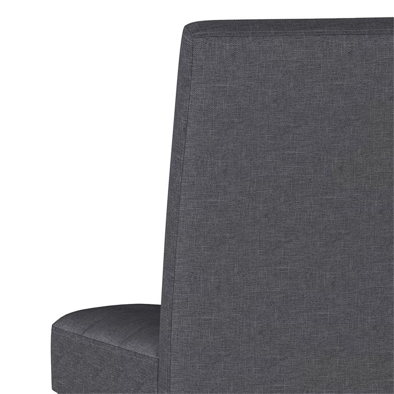 Pemberly Row Modern Fabric Dining Chair in Slate Gray (Set of 2)