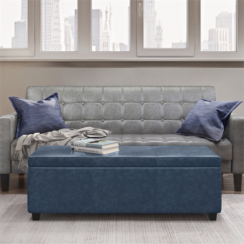 Pemberly Row Contemporary Faux Leather 48