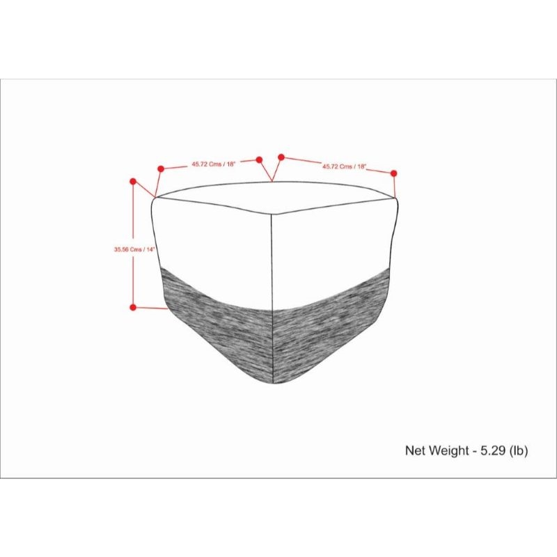 Pemberly Row Modern Boho Square Woven Pouf in Gray and White