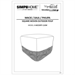 Pemberly Row Modern Boho Square Woven Pouf in Gray and White