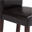 Pemberley Row Faux Leather Brown Dining Chair Rectangular Unassembled 39.4