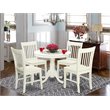 Pemberly Row Antique 5-piece Kitchen Table and Chair Set in Linen White