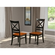 Pemberly Row 18'' Traditional Wood Dining Chair in Black/Cherry (Set of 2)
