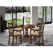 Pemberly Row Antique 5-piece Table and Dining Chair Set in Cappuccino