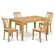 Pemberly Row 5-piece Wood Dining Table and Chair Set in Oak