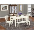 Pemberly Row 6-piece Wood Dining Set in Linen White