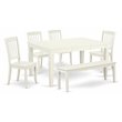 Pemberly Row 6-piece Wood Dining Set in Linen White