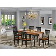 Pemberly Row 7-piece Wood Dining Table Set in Black/Cherry