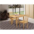 Pemberly Row 3-piece Dining Set with Wood Seat in Oak