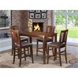 Pemberly Row 5-piece Wood Counter Height Dining Set in Mahogany