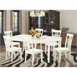 Pemberly Row 7-piece Wood Table and Dining Chairs in Linen White