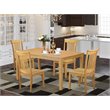 Pemberly Row 5-piece Traditional Wood Dining Set in Oak